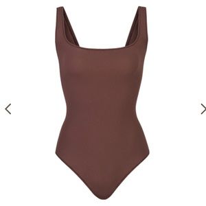 SKIMS cotton rib bodysuit, Garnet XS NWT